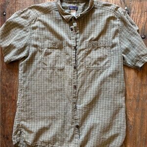 Patagonia Olive Checkered Short Sleeve Shirt